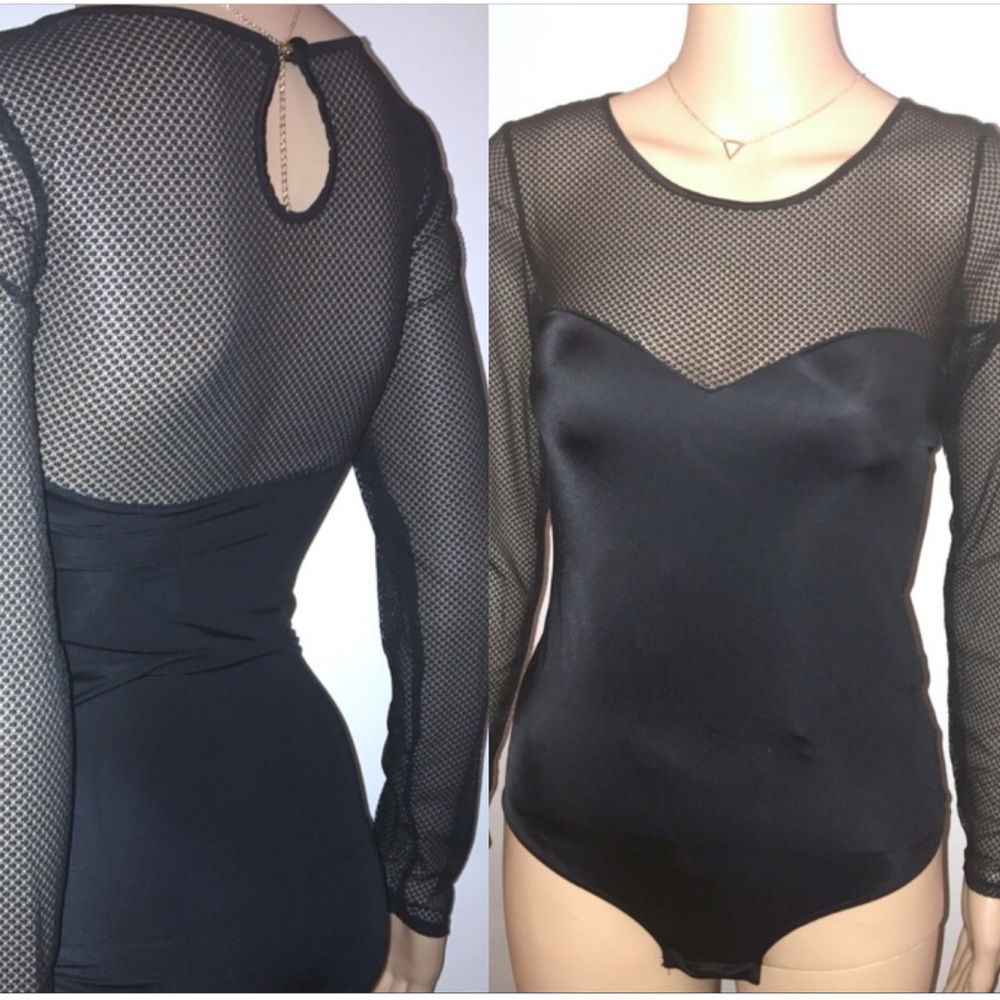 NWT Silky Black Lace Bodysuit